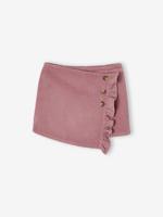 Short-rokje van ribfluweel met wikkeleffect oudroze