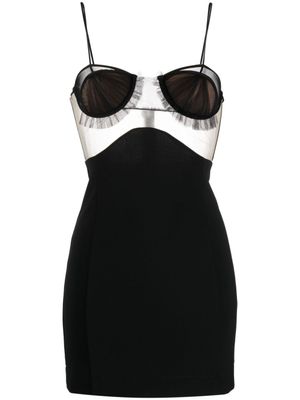 Nensi Dojaka robe courte à empiècements transparents - Noir