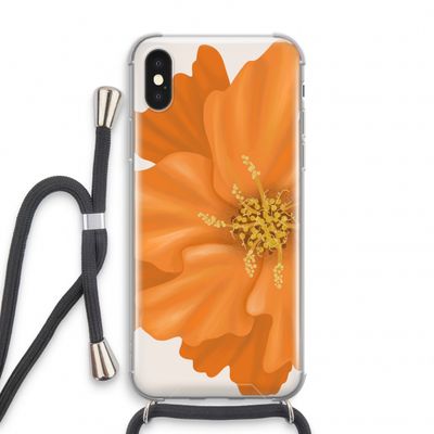 Orange Ellila flower: iPhone X Transparant Hoesje met koord