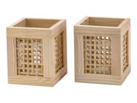 LIVARNO home Windlichtset (houten lantaarn/set van 2)