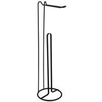 MSV Wc|toiletrolhouder reservoir - metaal - zwart - 54 cm - 4|5 rollen