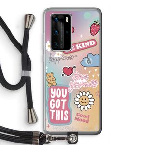 Positivity: Huawei P40 Pro Transparant Hoesje met koord