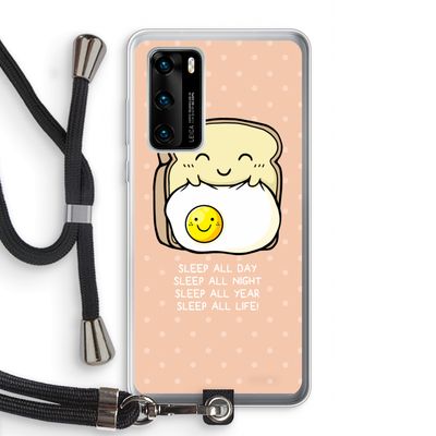 Sleep All Day: Huawei P40 Transparant Hoesje met koord