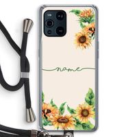 Zonnebloemen: Oppo Find X3 Pro Transparant Hoesje met koord