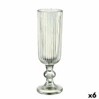 Champagneglas Strepen Groen Glas 160 ml (6 Stuks)