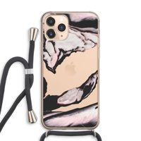 Roze stroom: iPhone 11 Pro Max Transparant Hoesje met koord