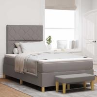 Boxspring bed met matras met hoofdeinde Taupe 120 x 200 cm Stof Boxspring bed met matras met hoofdeinde Taupe 120 x 200 cm Stof
