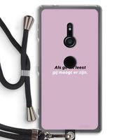 gij moogt er zijn: Sony Xperia XZ2 Transparant Hoesje met koord
