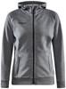 Craft 1910626 Core Soul Full Zip Hood Wmn - Dark Grey Melange - XS