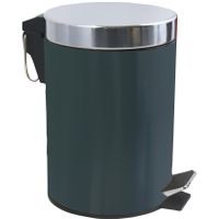 Prullenbak/pedaalemmer - metaal - donkergroen - 3 liter - 17 x 25 cm - Badkamer/toilet