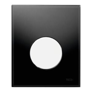 Urinoir Bedieningsplaat TECE Loop Glas Zwart 10,4x12,4 cm (met witte toets)
