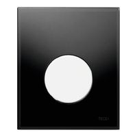 Urinoir Bedieningsplaat TECE Loop Glas Zwart 10,4x12,4 cm (met witte toets) - thumbnail