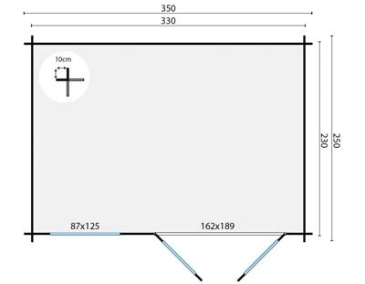 Blokhut - Tuinhuis Daisy | 40 mm | vuren groen geïmpregneerd