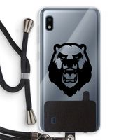 Angry Bear (black): Samsung Galaxy A10 Transparant Hoesje met koord Angry Bear (black): Samsung Galaxy A10 Transparant Hoesje met koord