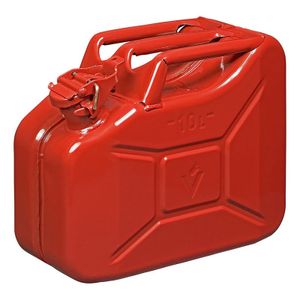 Metalen jerrycan rood voor brandstof 10 liter