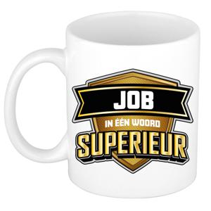 Naam mok Job - wit - Superieur - keramiek - 300 ml - cadeau collega beker