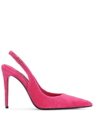 Dolce & Gabbana escarpins en polaire à plaque logo - Rose