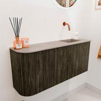 Toiletmeubel Mondiaz Joya Dlux | 91.6 cm | Meubelkleur Shadow | Faye wastafel Saba Wasbak Rechts | Zonder kraangat(en)