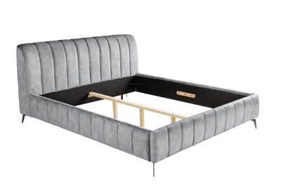 Bed AMSTERDAM 180x200cm fluweelgrijs - 46164