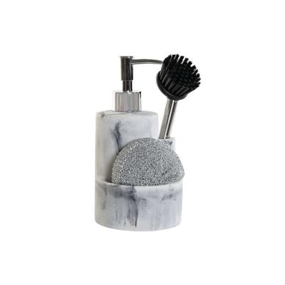 2-in-1 zeepdispenser voor het aanrecht DKD Home Decor Hars Roestvrij staal 12,6 x 11,4 x 18,6 cm