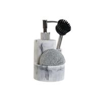 2-in-1 zeepdispenser voor het aanrecht DKD Home Decor Hars Roestvrij staal 12,6 x 11,4 x 18,6 cm