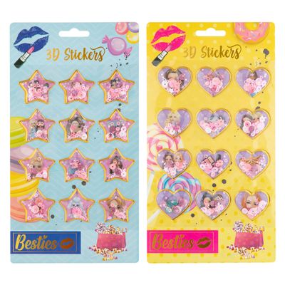 Besties 3d stickervel, 12st.