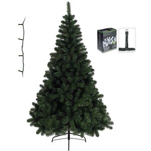 Kunst kerstboom Imperial Pine 120 cm met helder witte lampjes   -