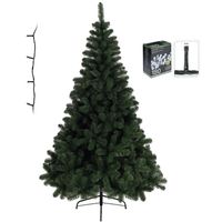 Kunst kerstboom Imperial Pine 120 cm met helder witte lampjes   - - thumbnail