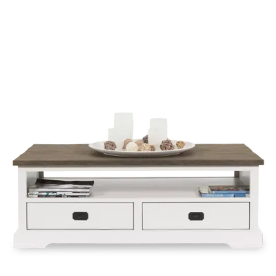 Salontafel (2 laden, 1 vak) Lakewood - Clear/Mindi Donkerbruin