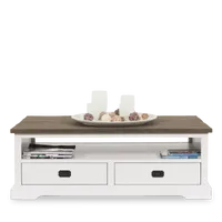 Salontafel (2 laden, 1 vak) Lakewood - Clear/Mindi Donkerbruin - thumbnail