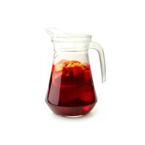 Water karaf - 1x - 1 liter - glas - Sapkan - waterkan - schenkkan - met handvat