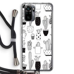 Cactusmotief: Xiaomi Redmi Note 10 Pro Transparant Hoesje met koord