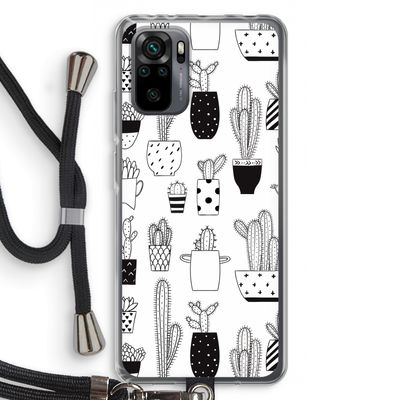 Cactusmotief: Xiaomi Redmi Note 10 Pro Transparant Hoesje met koord