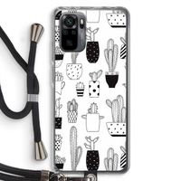 Cactusmotief: Xiaomi Redmi Note 10 Pro Transparant Hoesje met koord