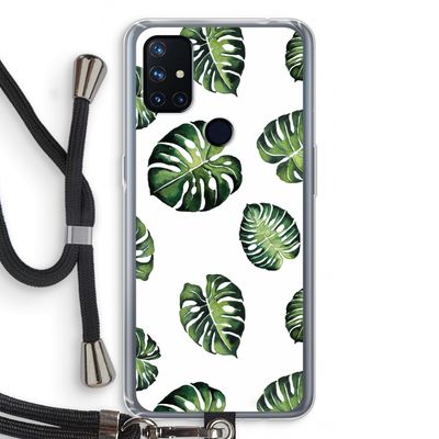 Tropische bladeren: OnePlus Nord N10 5G Transparant Hoesje met koord