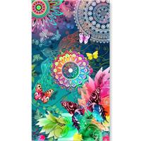 HIP Parada Strandlaken 100x180 cm - Mandala's & Vlinders - Kleurrijk & Zacht Katoen Velours - Sneldrogend & Absorberend