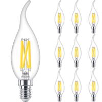 PHILIPS - LED Lamp E14 10 Pack - MASTER LED E14 Gebogen-Tip Kaars Filament Helder 3.4W 470lm - 922-927 Dim to Warm - thumbnail
