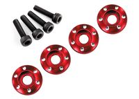 Wheel nut washer, machined aluminium, red / 3x12mm CS (4) (TRX-7668R)