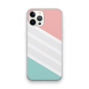 Strepen pastel: iPhone 12 Pro Max Transparant Hoesje