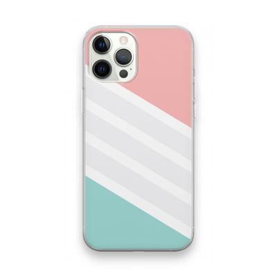 Strepen pastel: iPhone 12 Pro Max Transparant Hoesje