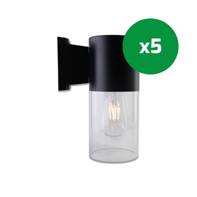 Solar LED-wandlamp Piano zwart