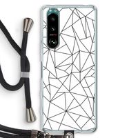 Geometrische lijnen zwart: Sony Xperia 5 III Transparant Hoesje met koord