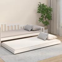 Bedframe zonder matras massief grenenhout wit 90x200 cm