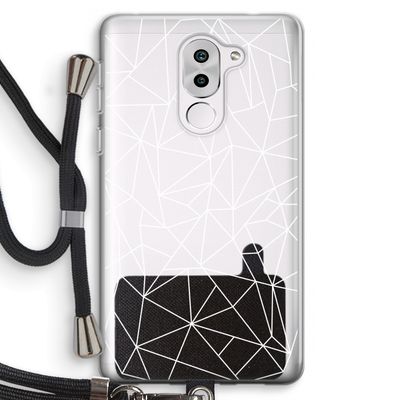 Geometrische lijnen wit: Honor 6X Transparant Hoesje met koord
