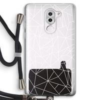 Geometrische lijnen wit: Honor 6X Transparant Hoesje met koord