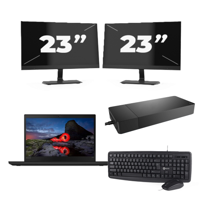 Lenovo ThinkPad T495 - AMD Ryzen 5 PRO 3500U - 14 inch - 16GB RAM - 256GB SSD - Windows 11 Home + 2x 23 inch Monitor