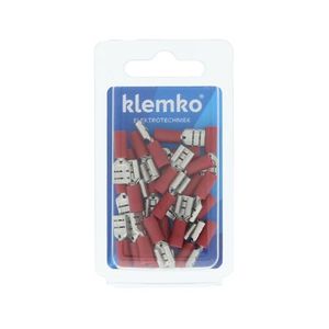 Vlakstekerhuls 6,3x0,8mm rood geïsoleerd 25 stuks 170100 Klemko hersluitbare verpakking