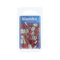 Vlakstekerhuls 6,3x0,8mm rood geïsoleerd 25 stuks 170100 Klemko hersluitbare verpakking