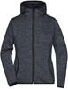 James & Nicholson JN588 Ladies´ Knitted Fleece Hoody - Dark-Melange/Black - M