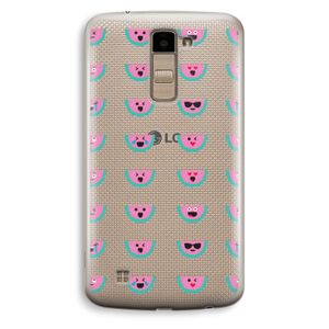 Smiley watermeloenprint: LG K10 (2016) Transparant Hoesje